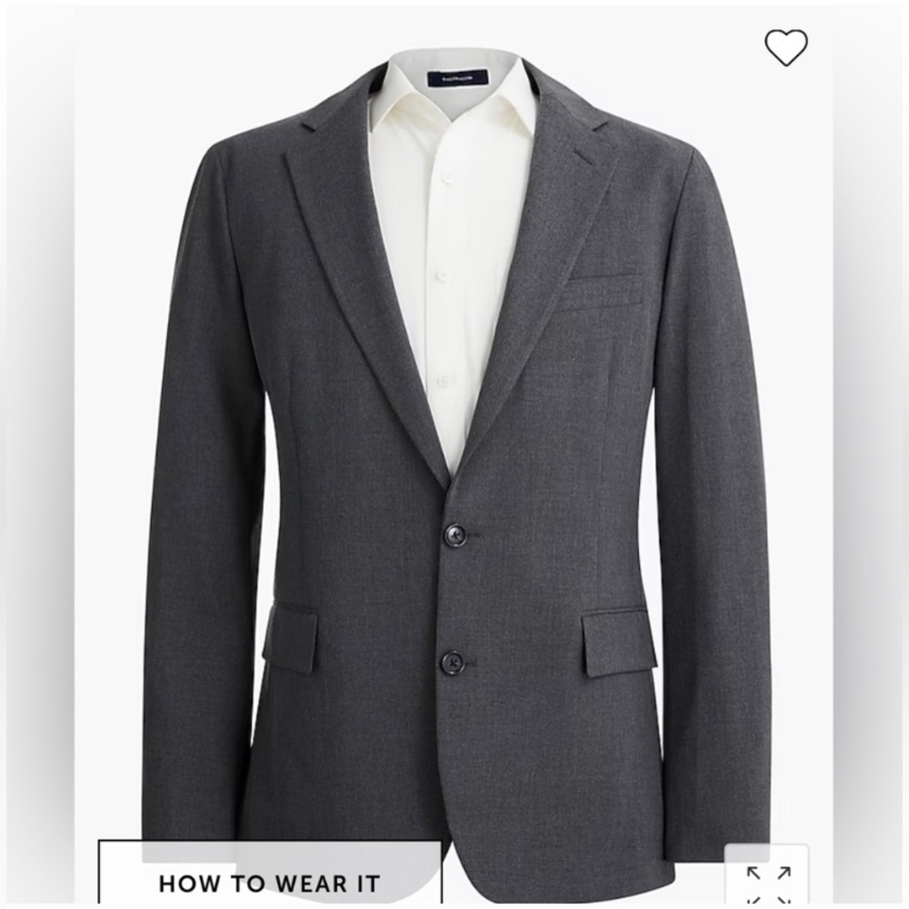 $398 J Crew Thompson Blazer Mens 48S Chore Blazer Jacket Gray Melange Stretch